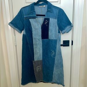 Anthropologie brand Holding Horses denim patchwork dress size 0 (XS)